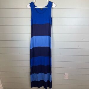 Spense striped maxi dress blue women's size small